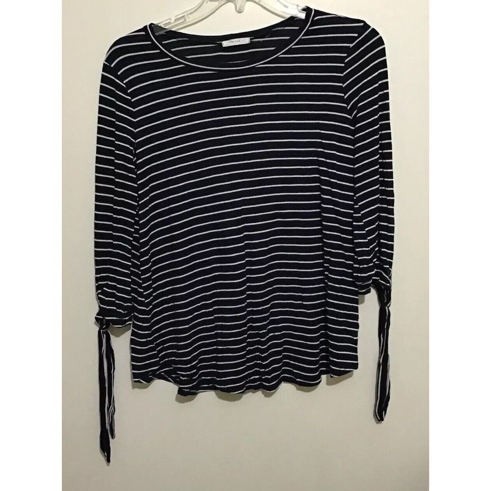 Reborn J Plus Top Medium Blue White Striped Tie‎ Wrists